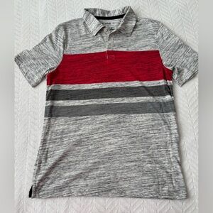 Urban Pipeline Red and Gray Striped Polo Shirt